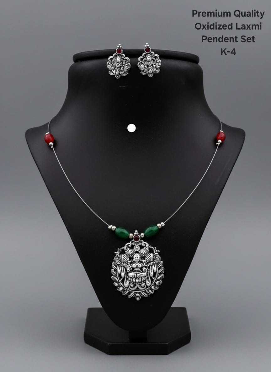 Goddess Laxmi Pendant Set with Elephant Motifs