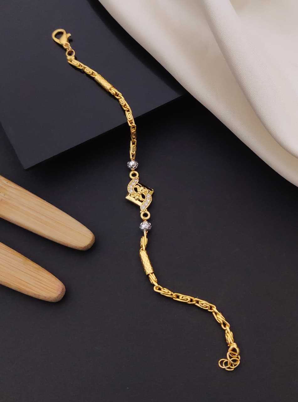 Gold Bracelet with Sparkling Centre Motif