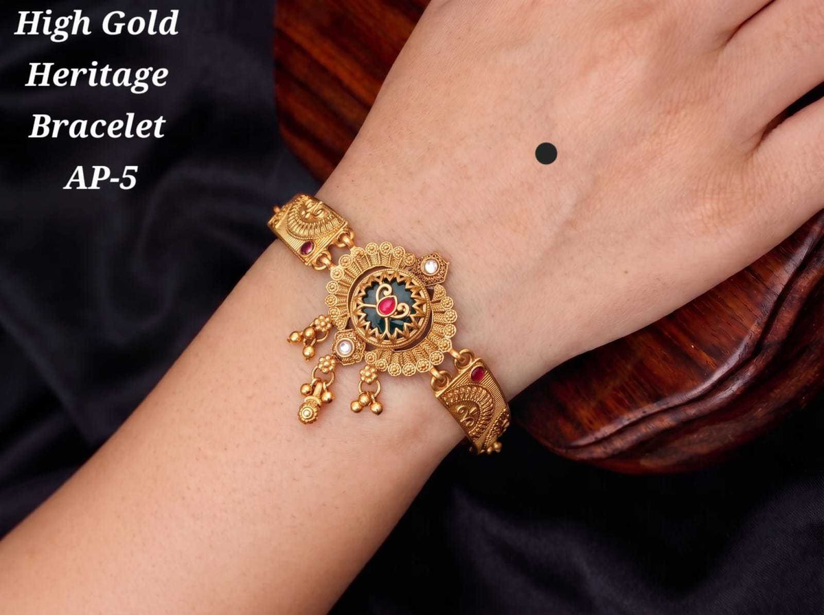 Gold Chain Bracelet with Bead Cluster Drops