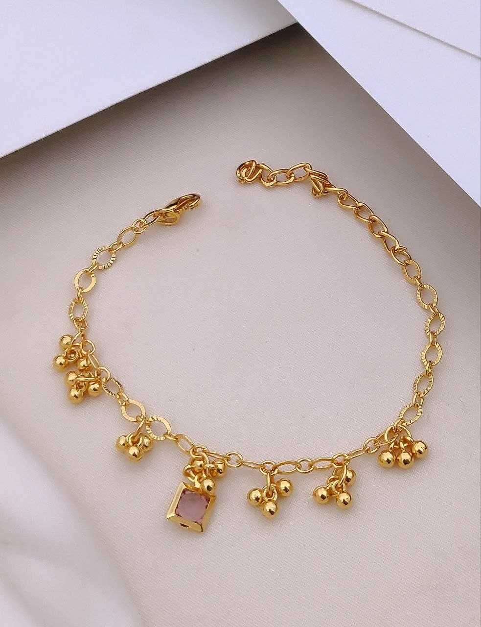 Gold Chain Bracelet with Ghungroo Drops