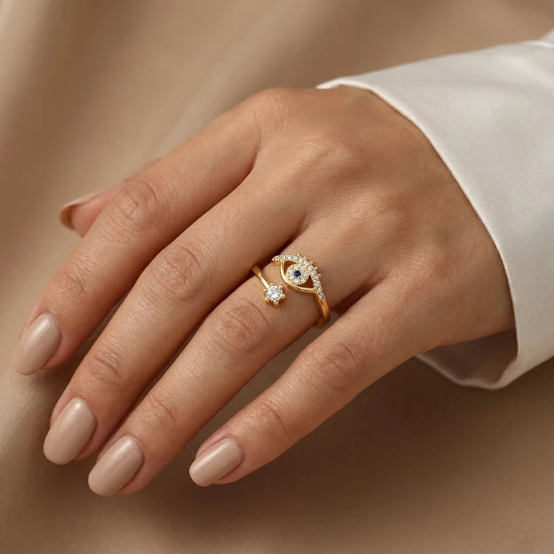 Hand view showing the ring's size when worn