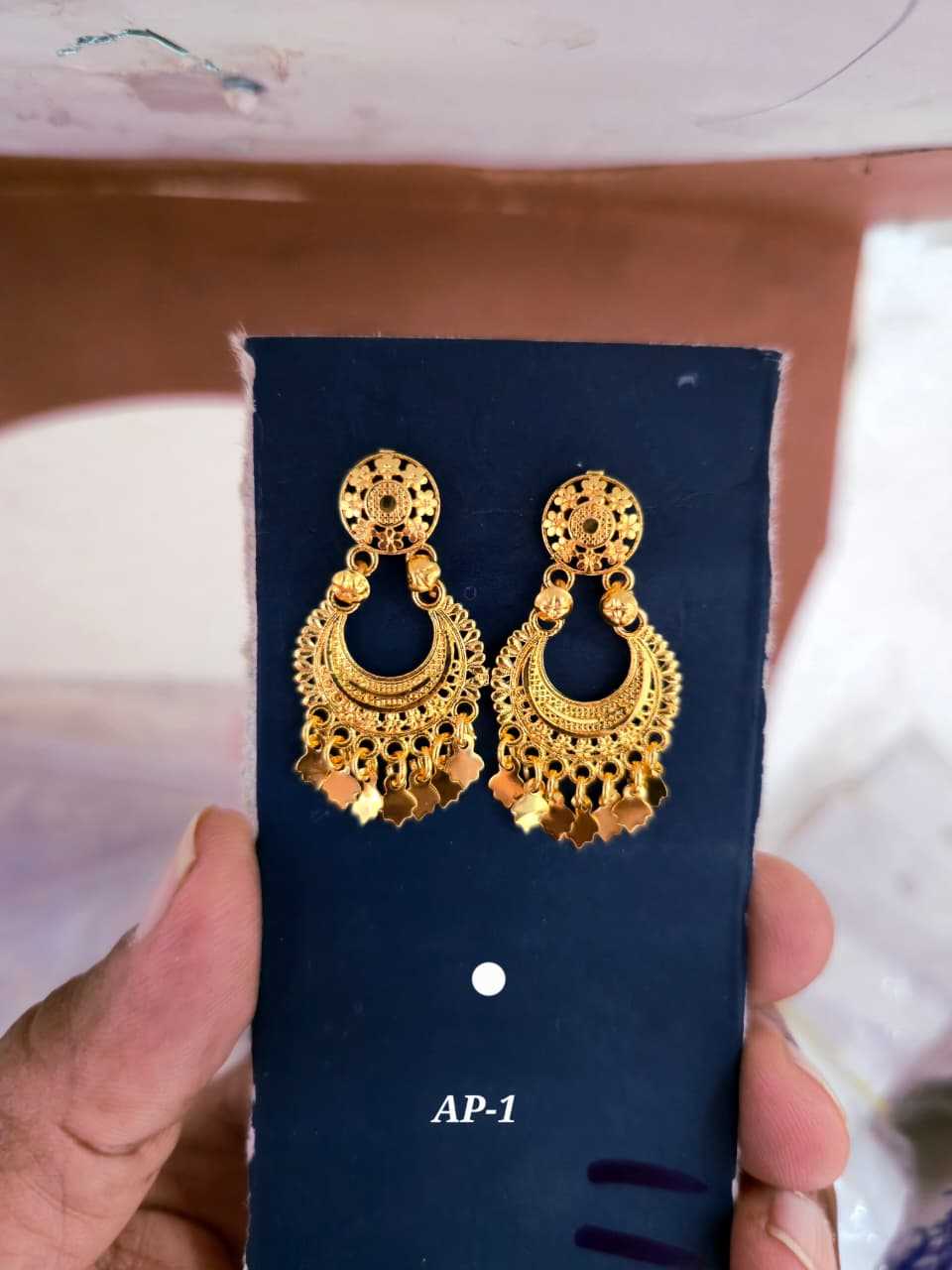 Gold Plated Traditional Chandbali Earrings