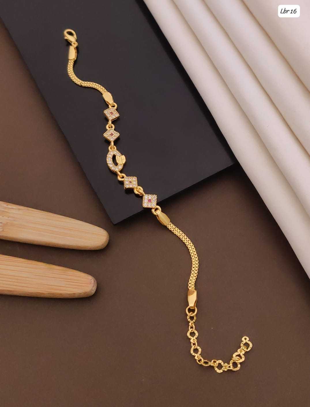 Gold-Tone Mesh Chain Bracelet with CZ Star and Circle Charms