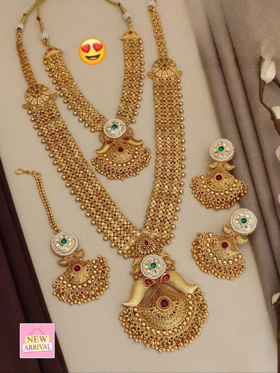 Grand Bridal Long Haram Set with Maang Tikka