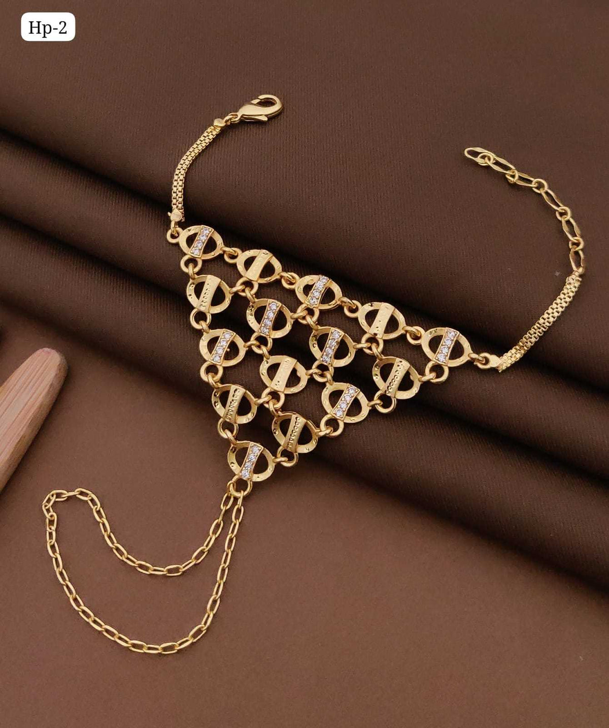 Hath Panja Hand Harness with Rectangular Stones