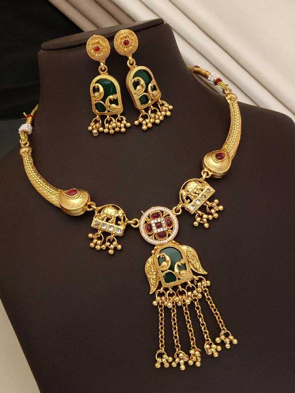 Heritage Collar Necklace with Green Enamel