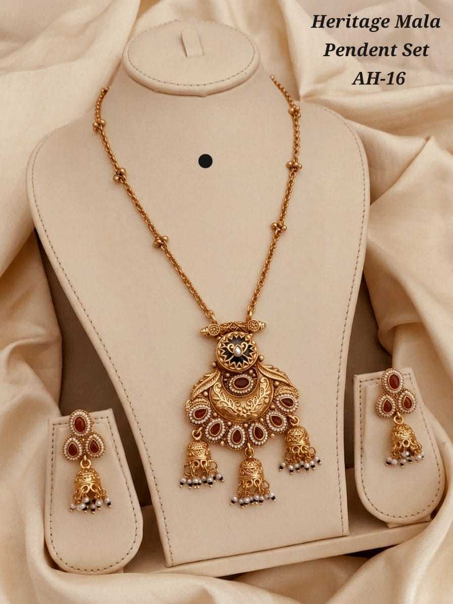 Heritage Mala Pendant Set with Jhumkas