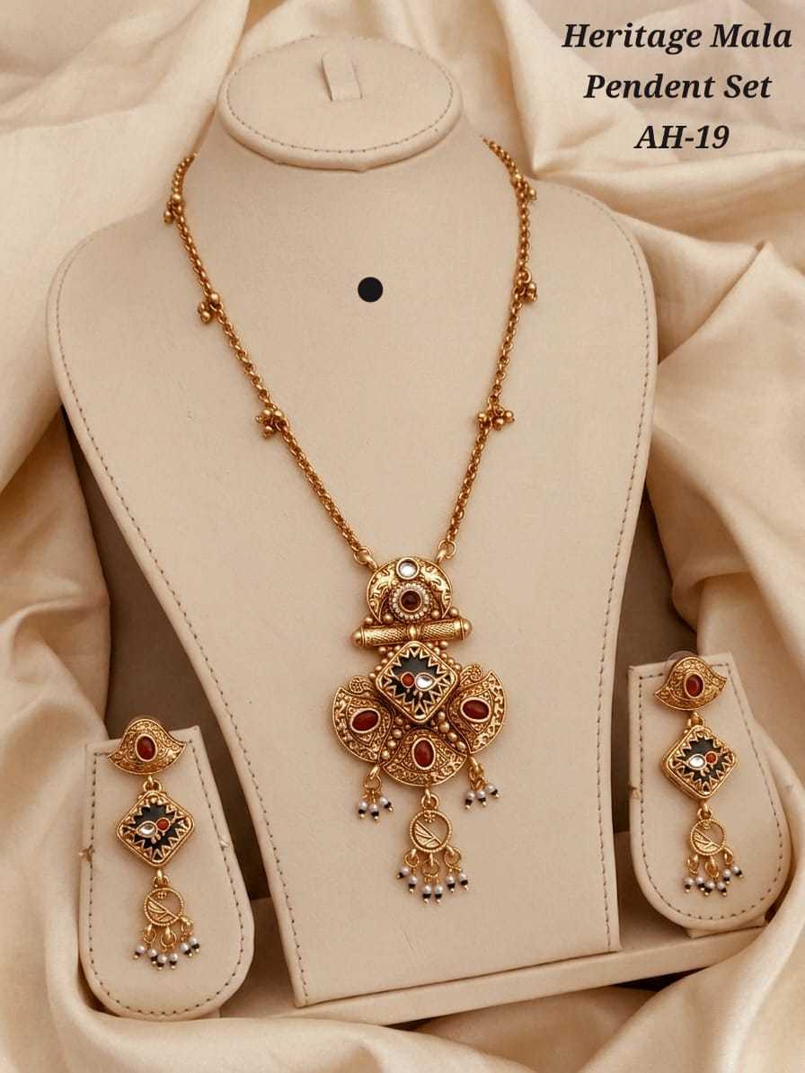 Heritage Mala Pendant Set with Jhumkas