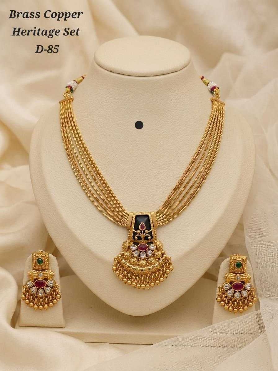 Heritage Multi Strand Necklace with Ornate Pendant