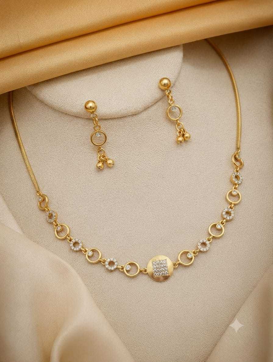 Hexagonal Cubic Zirconia Necklace & Drop Earrings