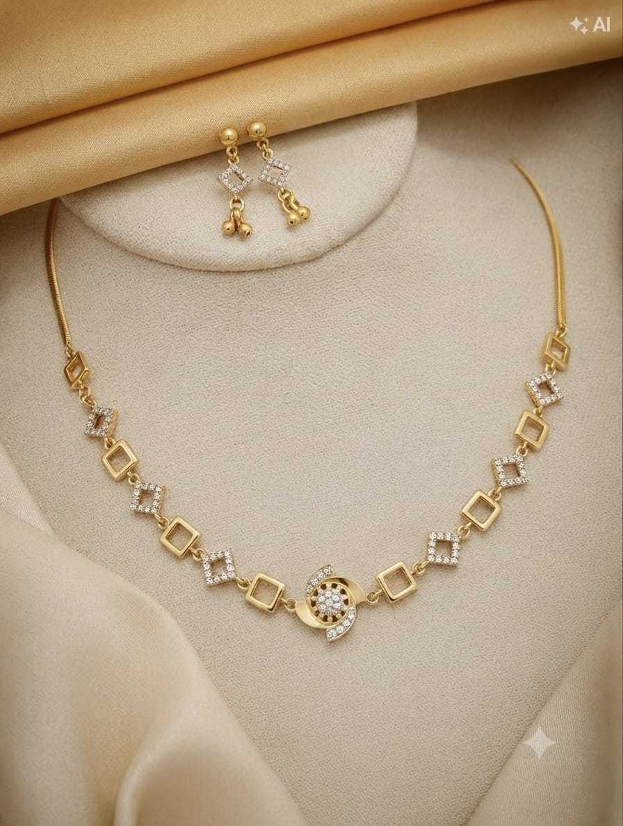 Hexagonal Cubic Zirconia Necklace & Drop Earrings