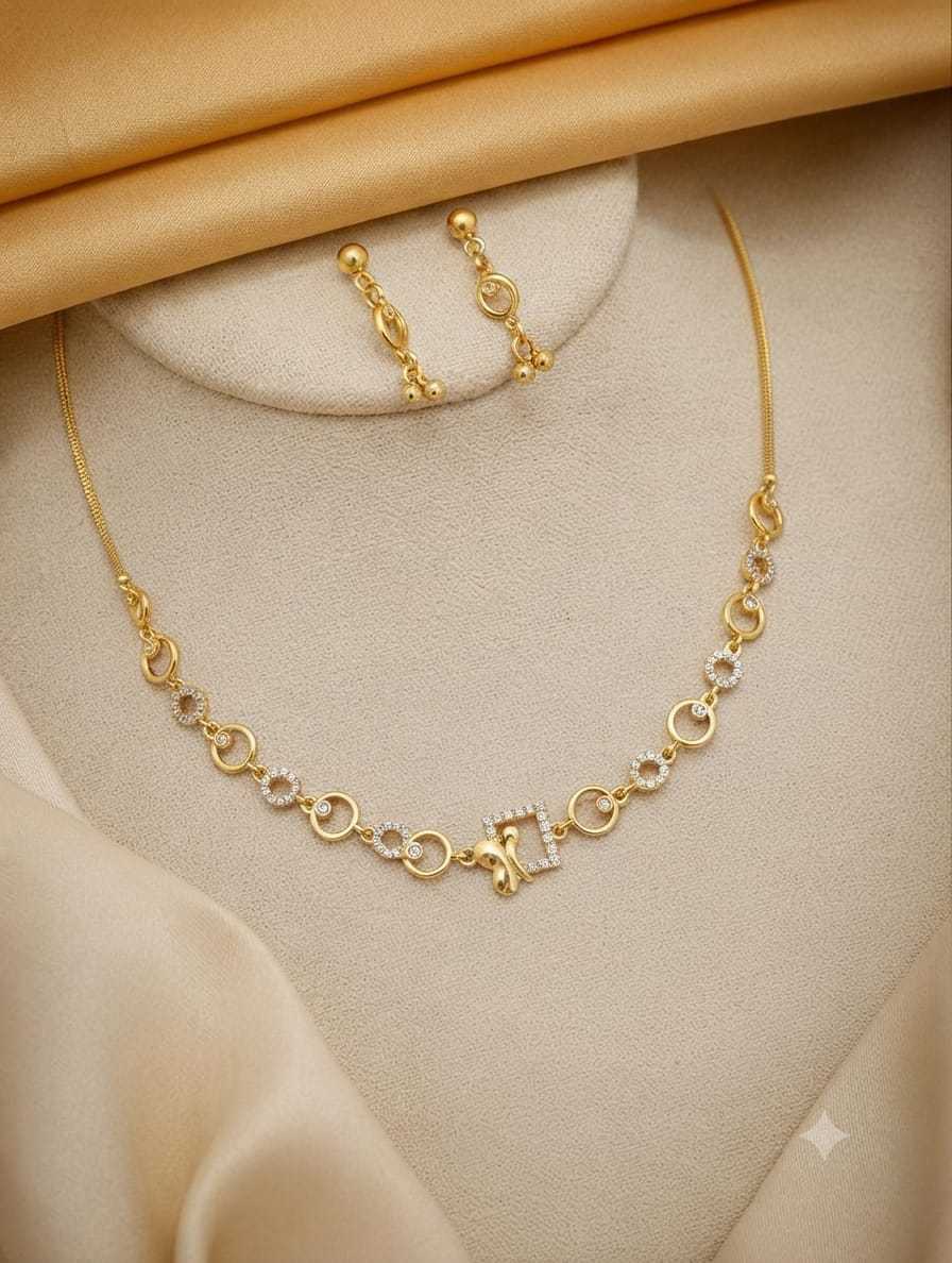 Hexagonal Cubic Zirconia Necklace & Drop Earrings