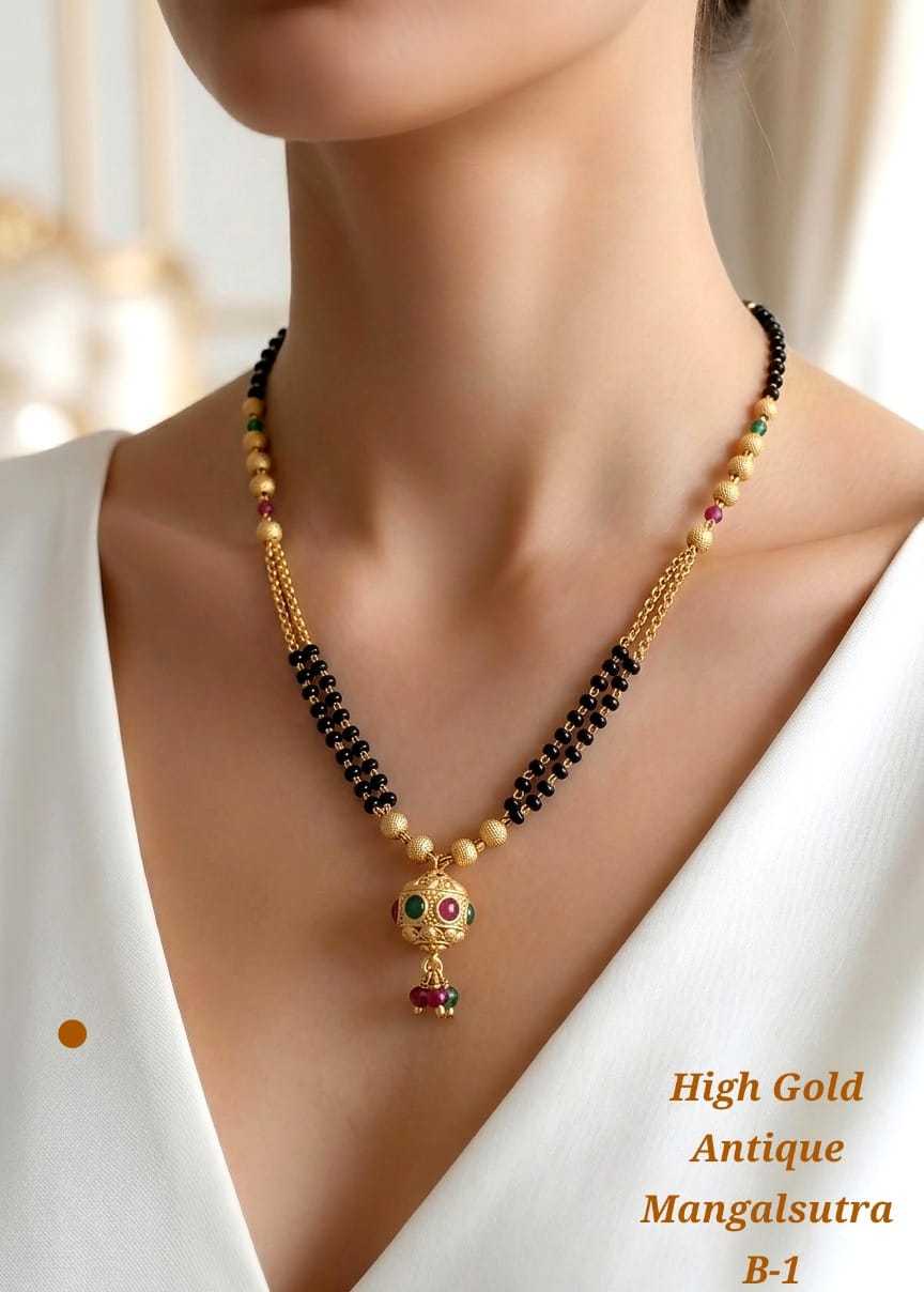 High Gold Antique Mangalsutra in Matte Finish