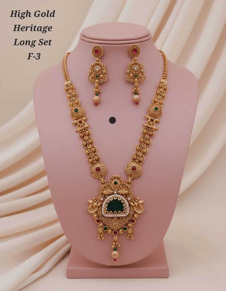 High Gold Heritage Long Set with Green Stone