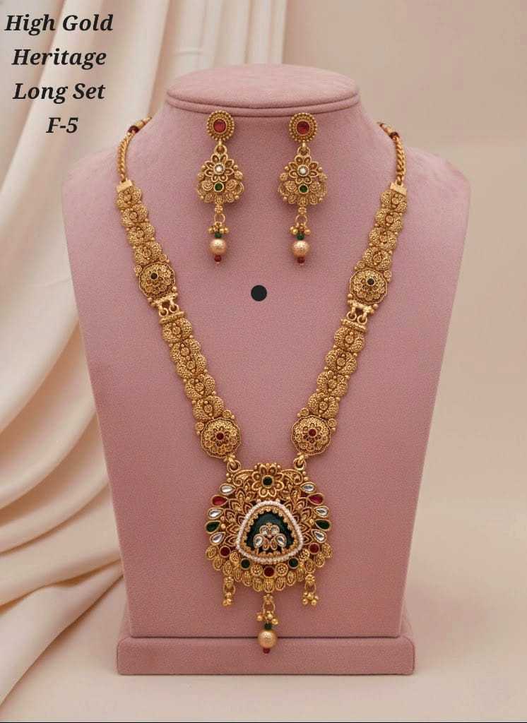 High Gold Heritage Long Set with Green Stone