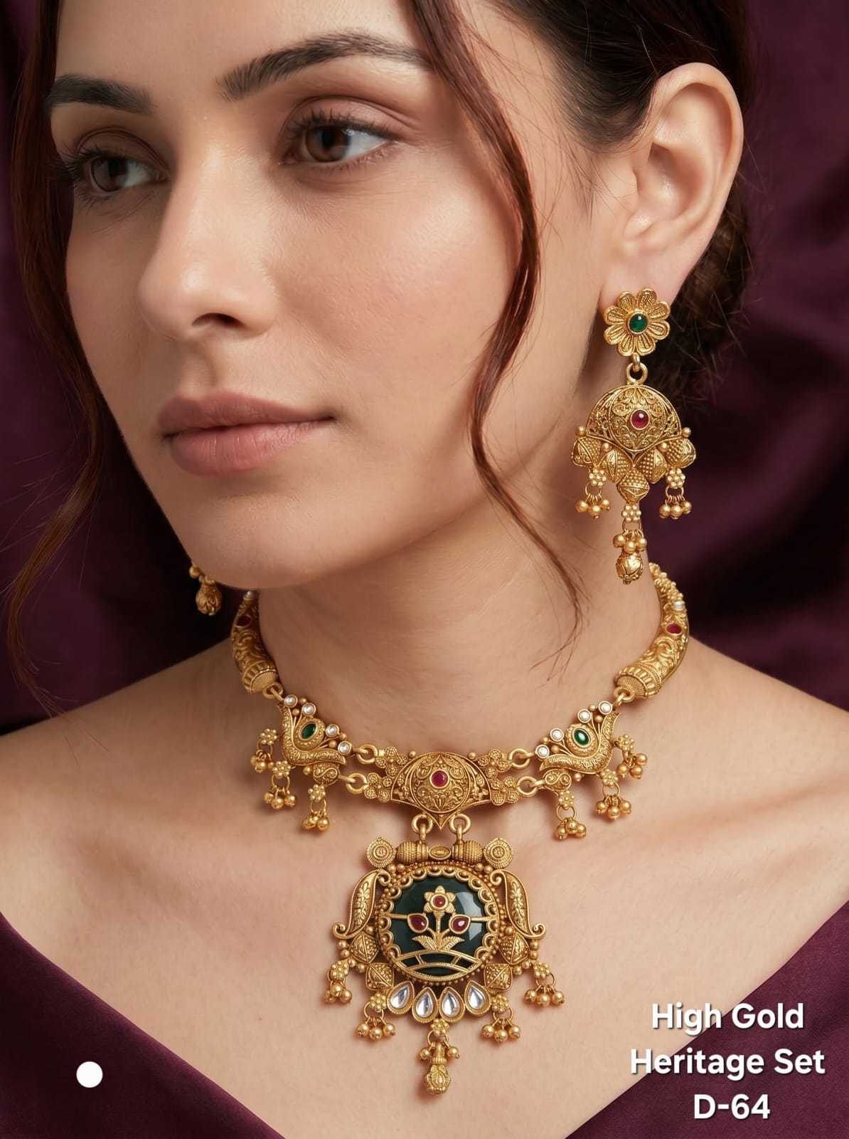 High Gold Heritage Statement Necklace Set