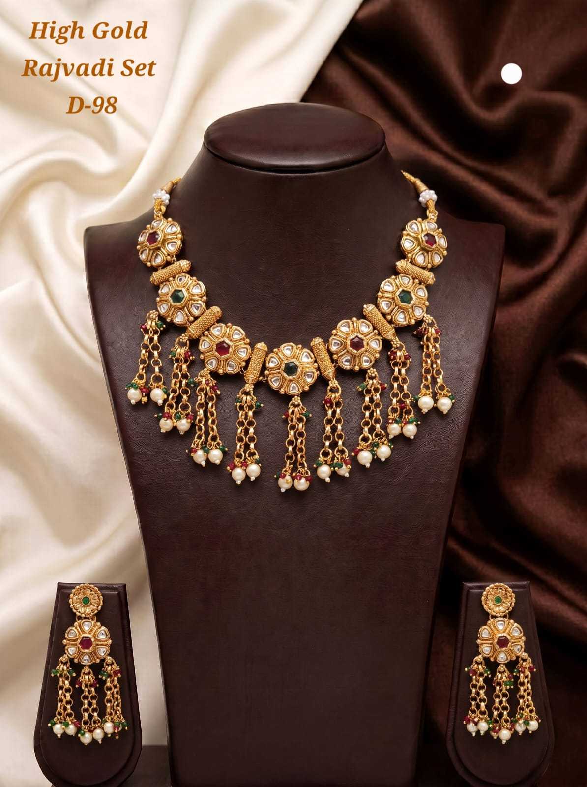 High Gold Matte Rajvadi Necklace Set