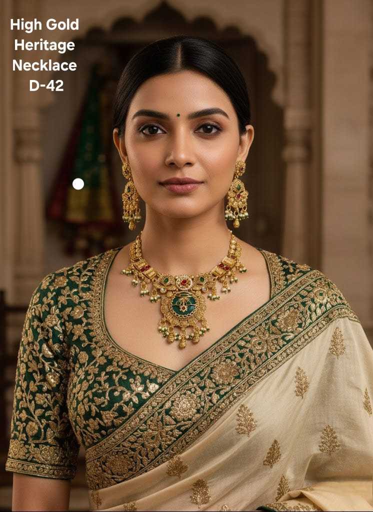 High Gold Rajvadi Choker & Earring Set