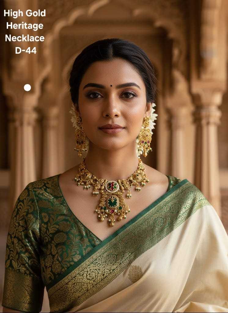 High Gold Rajvadi Choker & Earring Set
