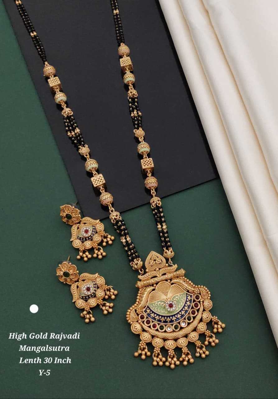 High Gold Rajvadi Long Mangalsutra Set