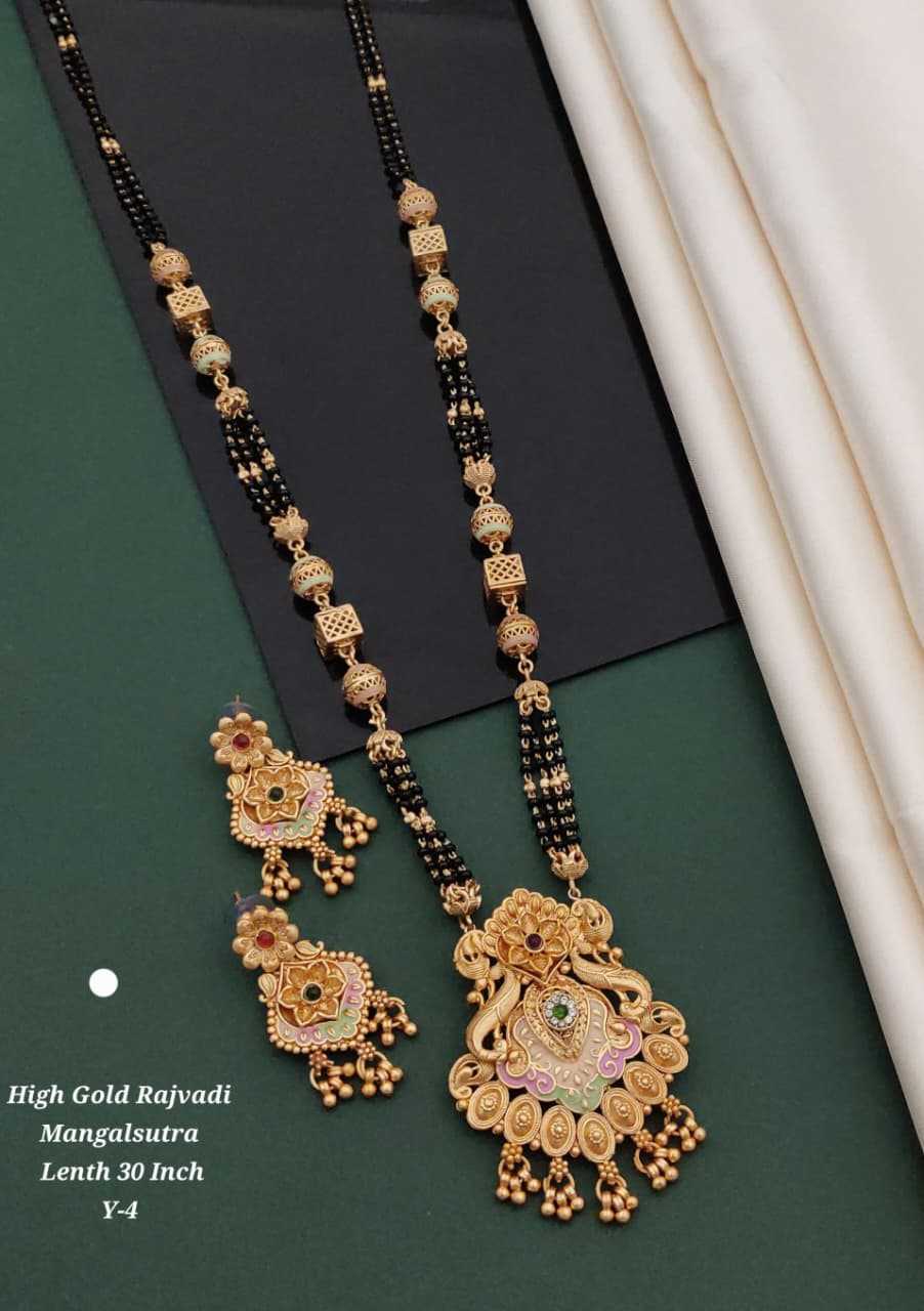 High Gold Rajvadi Long Mangalsutra Set