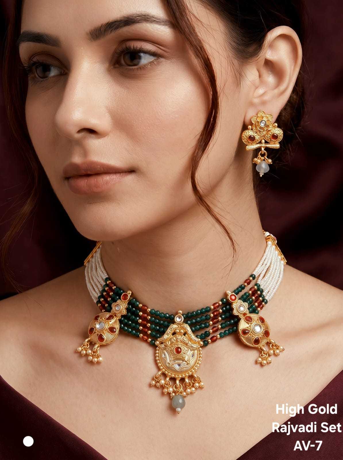 High Gold Rajvadi Royal Choker Set