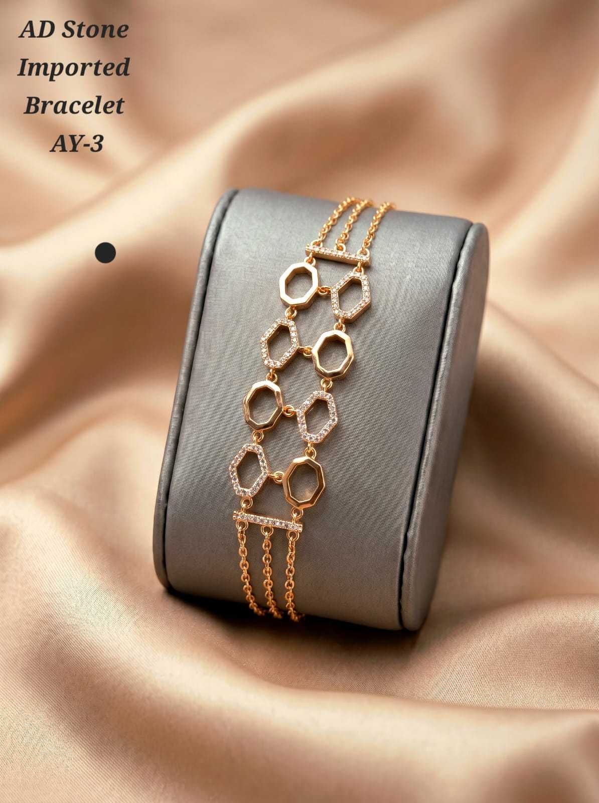 Honeycomb Pattern AD Stone Bracelet