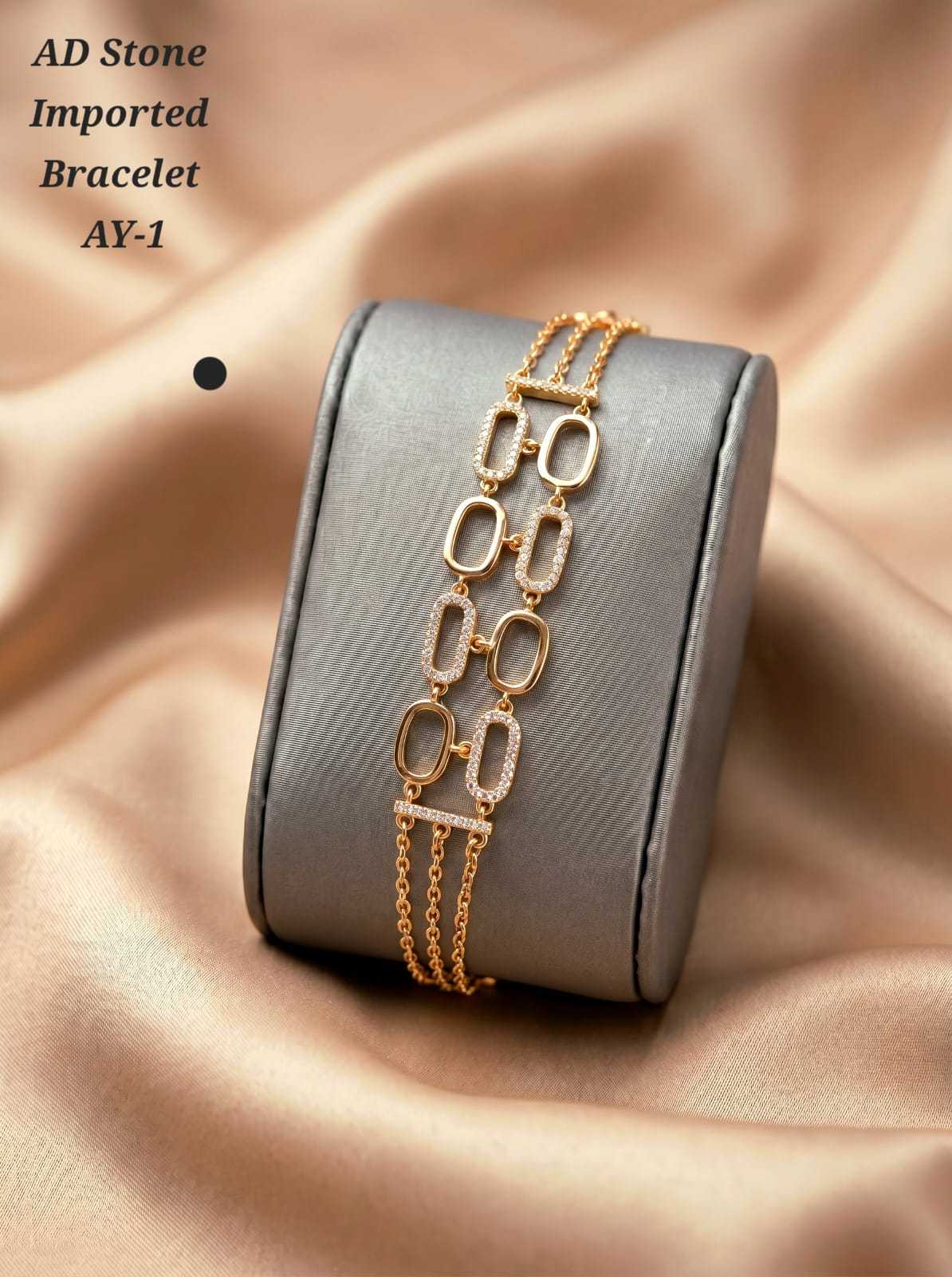 Honeycomb Pattern AD Stone Bracelet