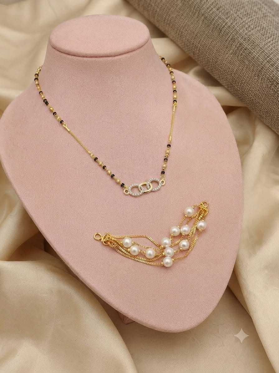 Interlinked Crystal Pendant Mangalsutra