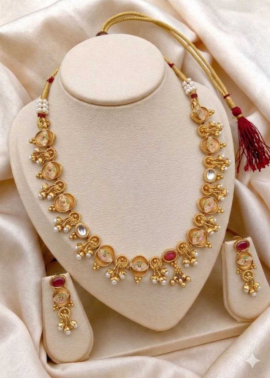 Kundan Hasli Necklace with Pearl Drops