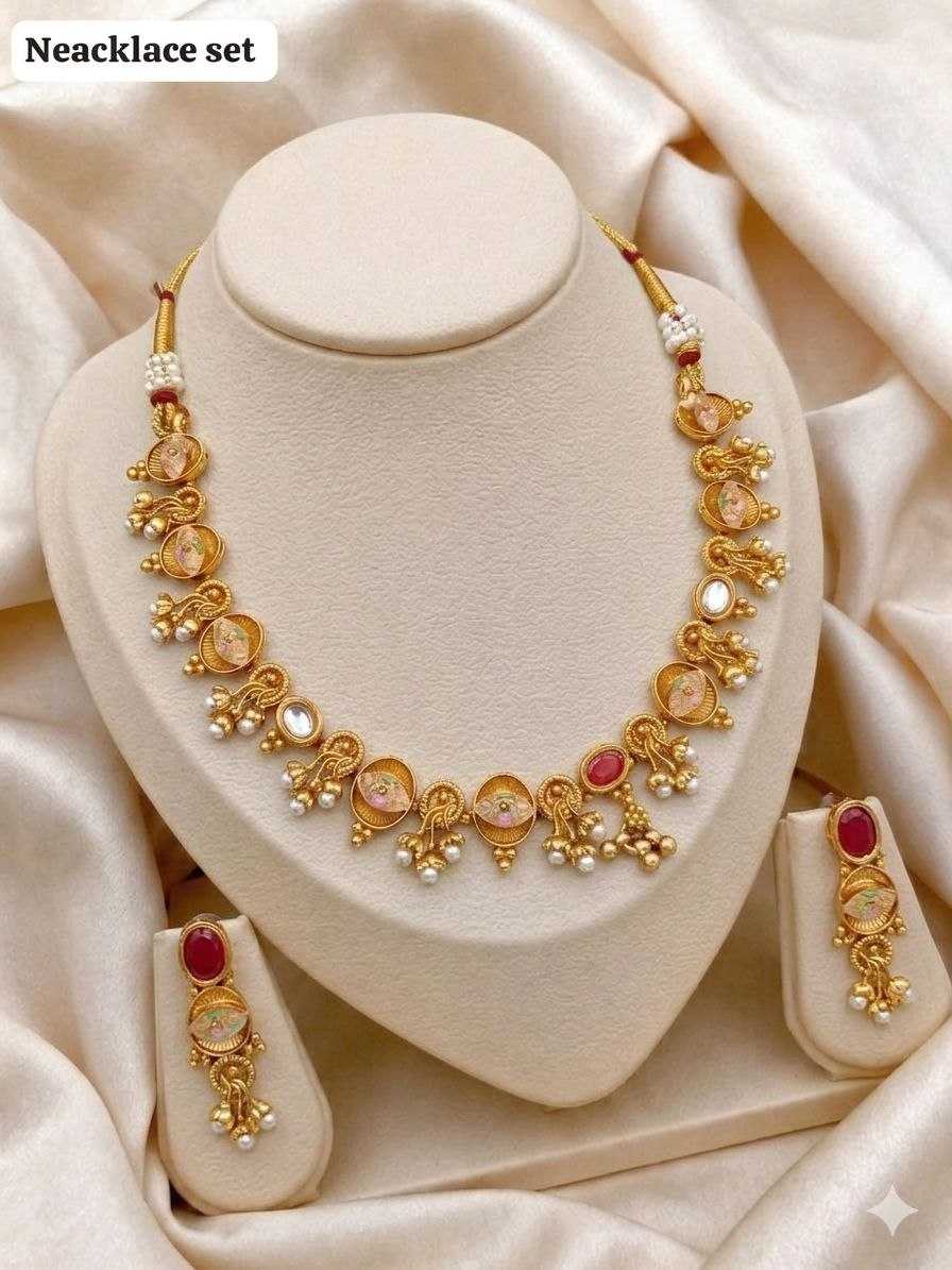 Kundan Hasli Necklace with Pearl Drops