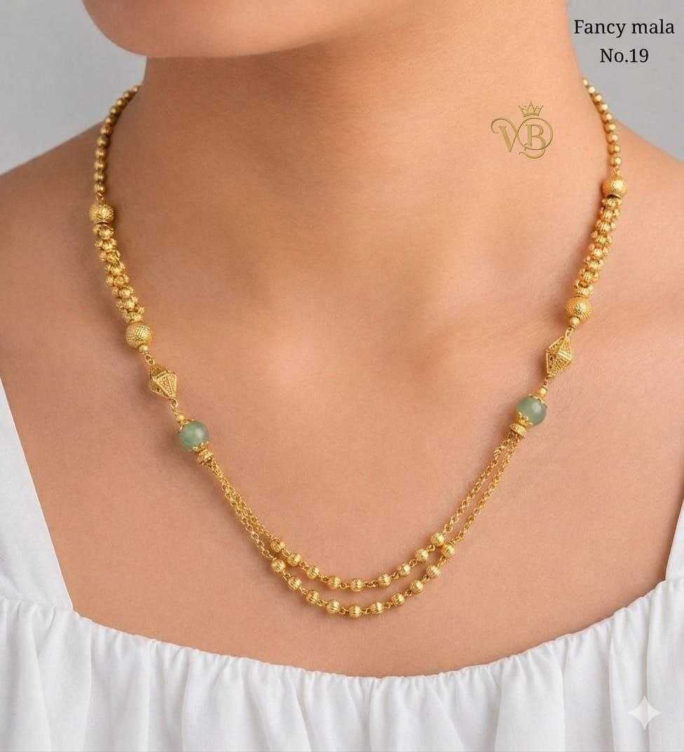 Layered Fancy Mala with Soft Green Stones