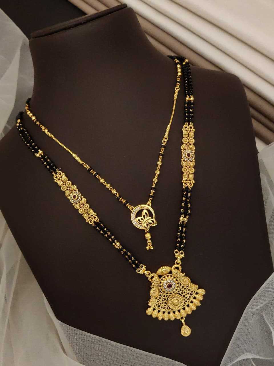 Layered Mangalsutra with Butterfly Charm Chain