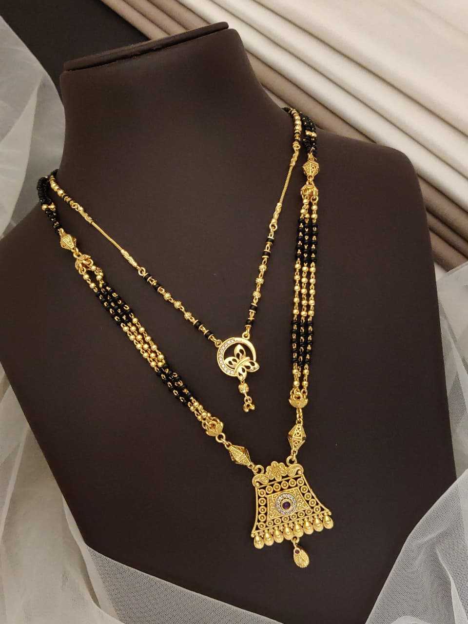 Layered Mangalsutra with Butterfly Charm Chain