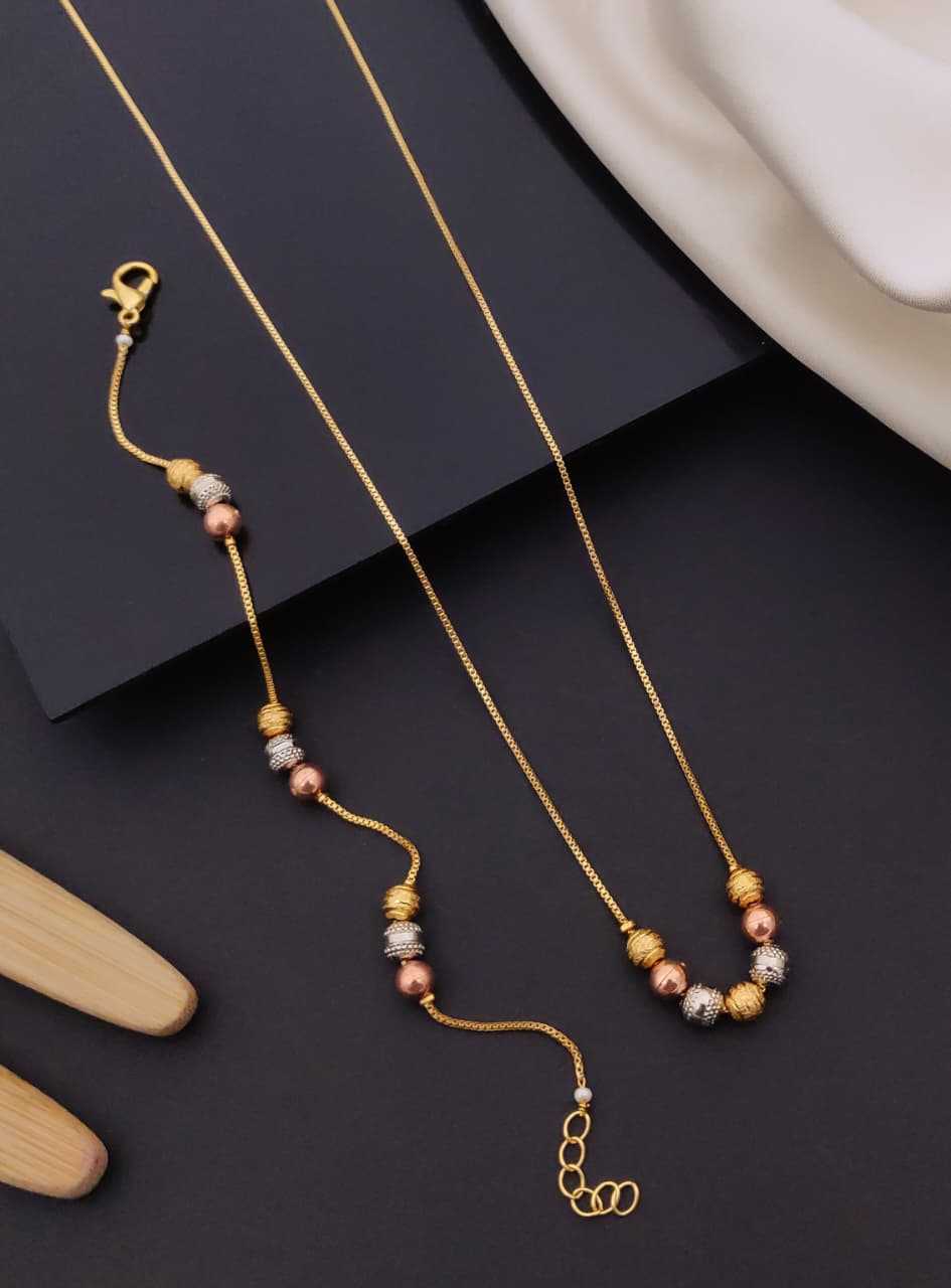 Long Bead Chain Necklace with Matching Bracelet