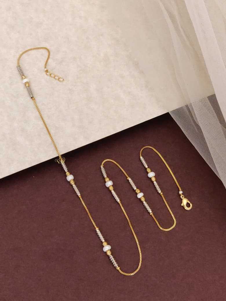 Long Box Chain Mangalsutra with Pearl Stations