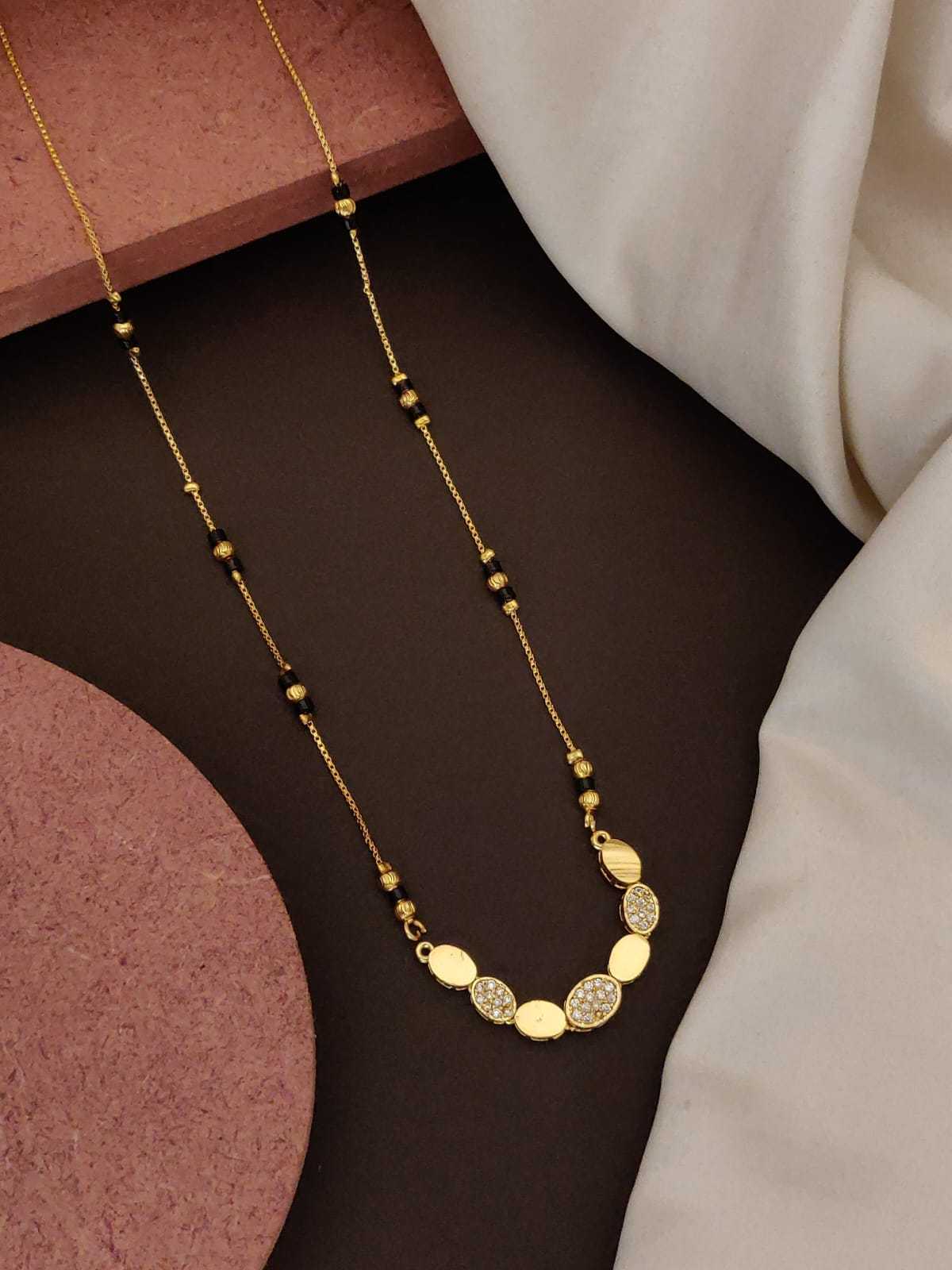Long Minimal Mangalsutra with Infinity, Bow and Hexagon Pendants