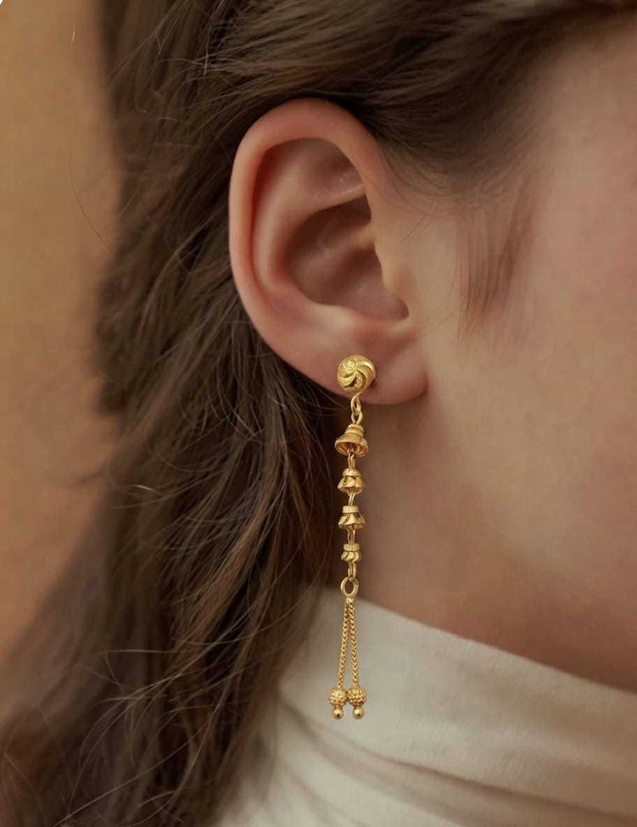 Long Tiered Drop Jhumka Earrings