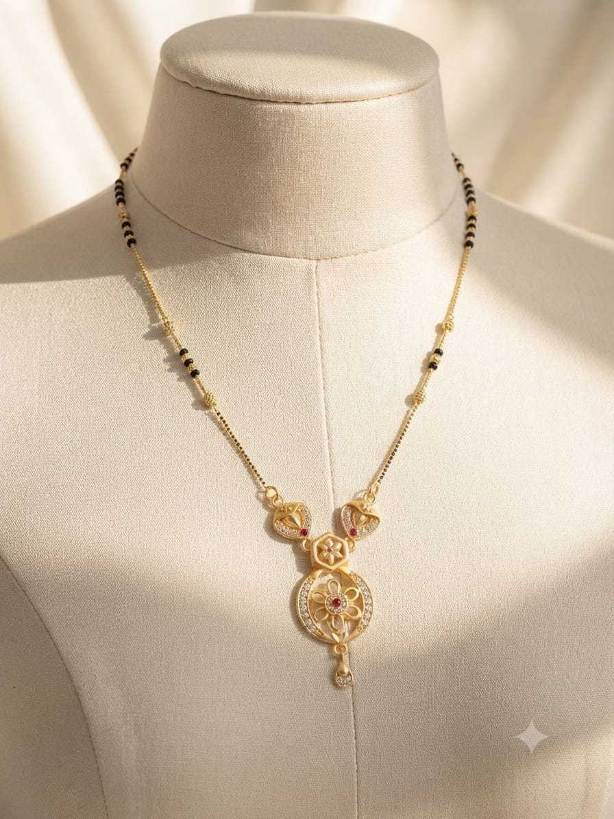 Lovebird & Floral Ruby Pendant Necklace