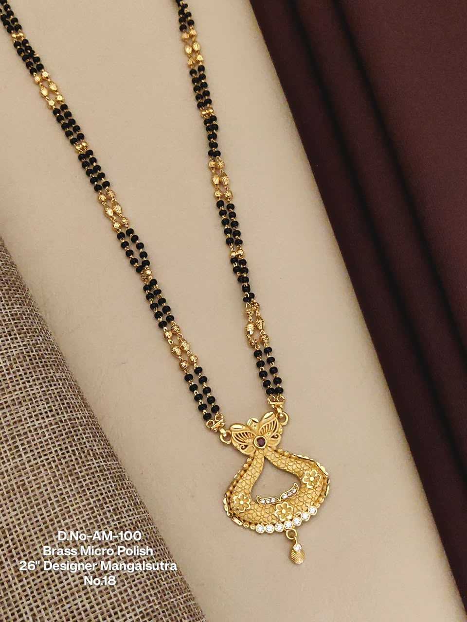 Mangalsutra with Open Paisley Pendant and Pearl Row