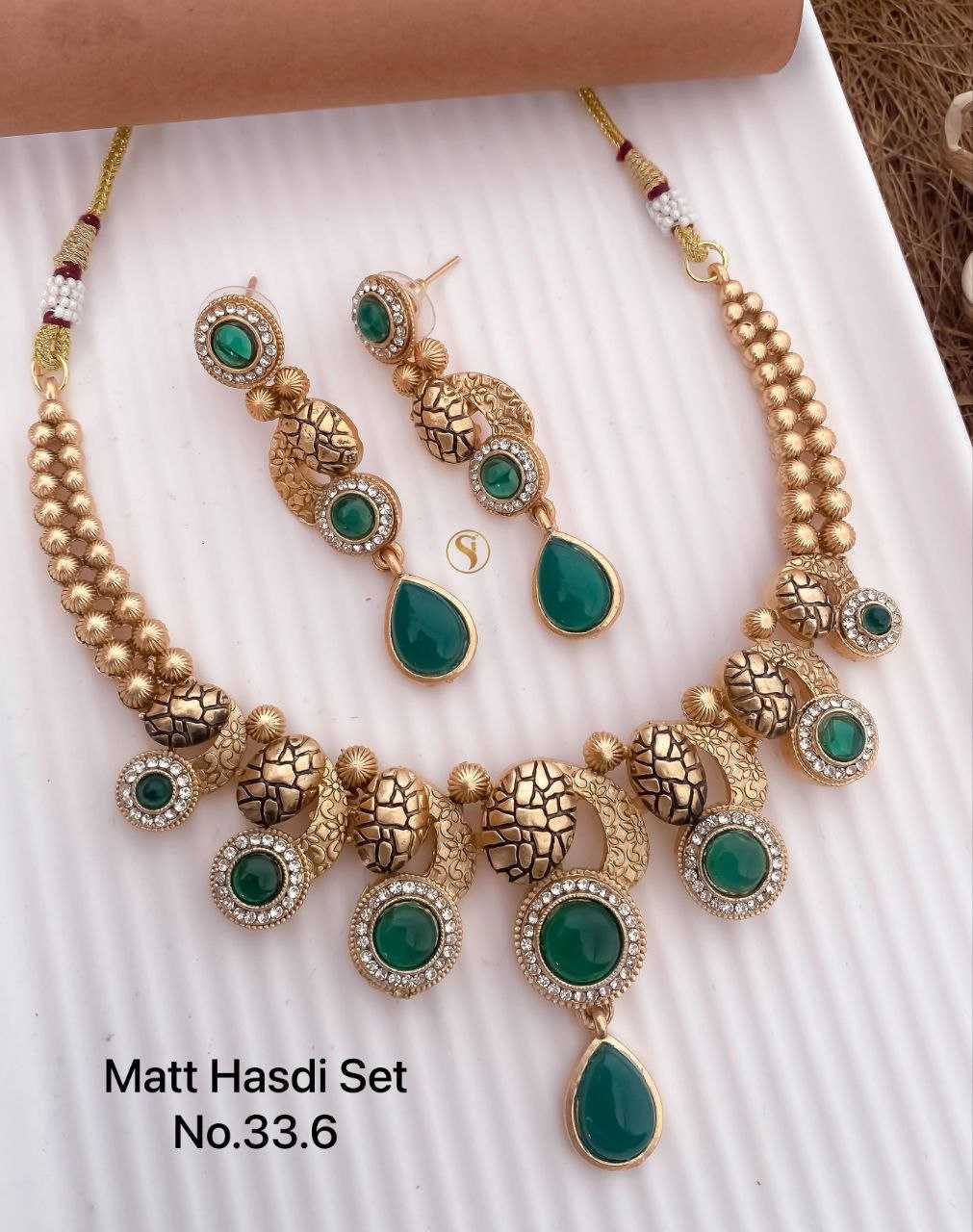 Matt Hasdi Set with Green Stone Drops