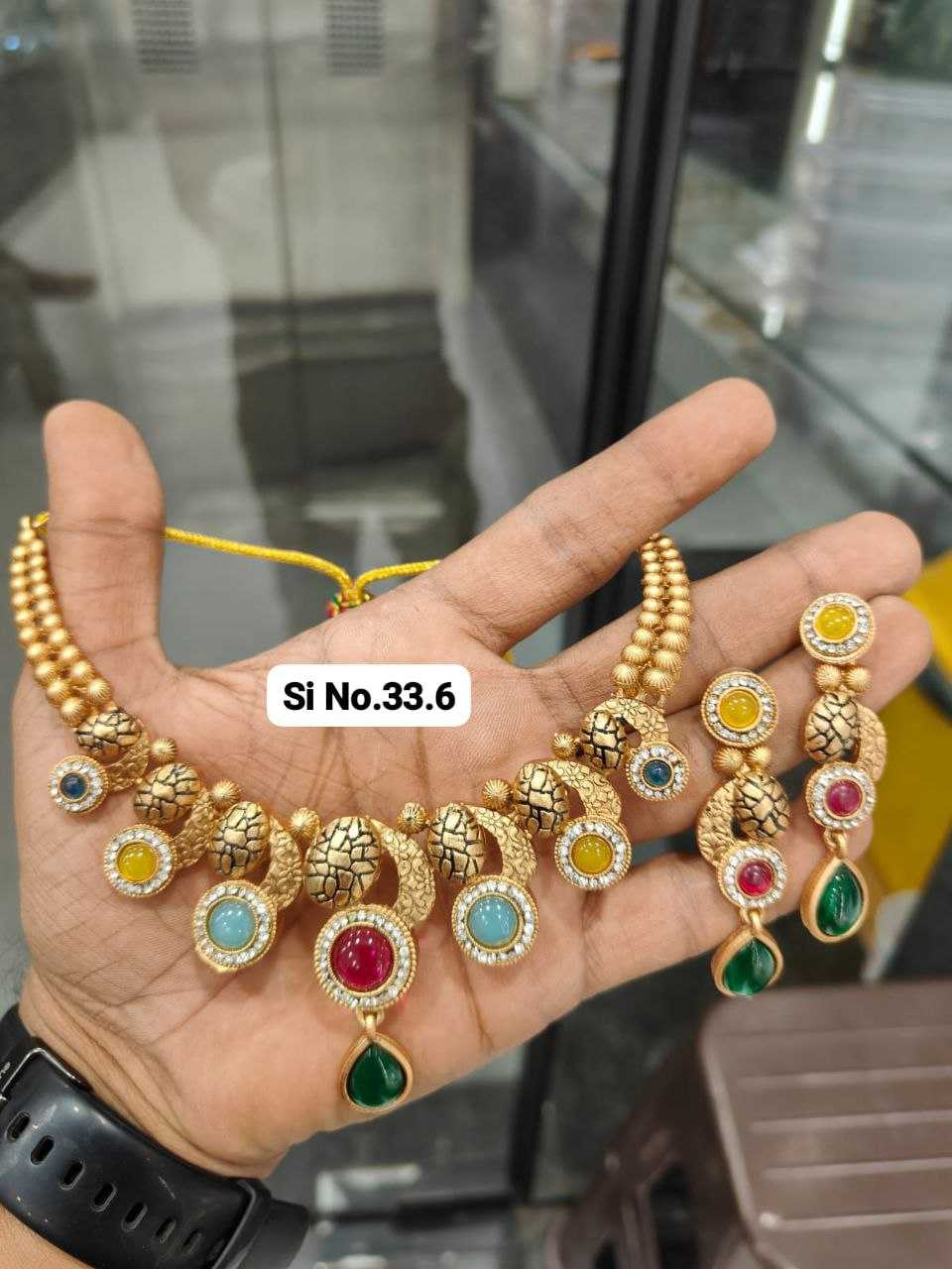 Matt Hasdi Set with Green Stone Drops