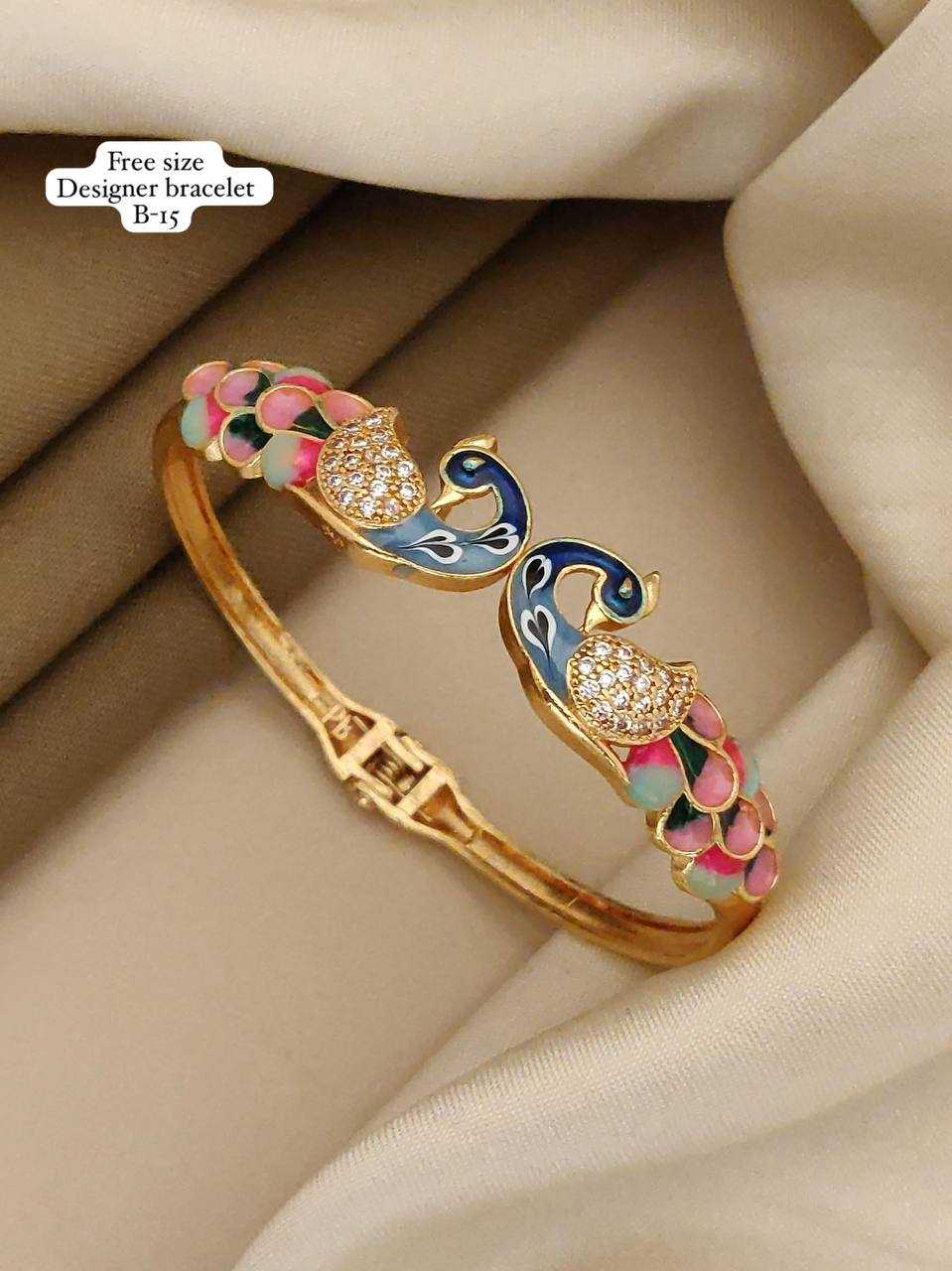 Meenakari Peacock Designer Kada Bracelet