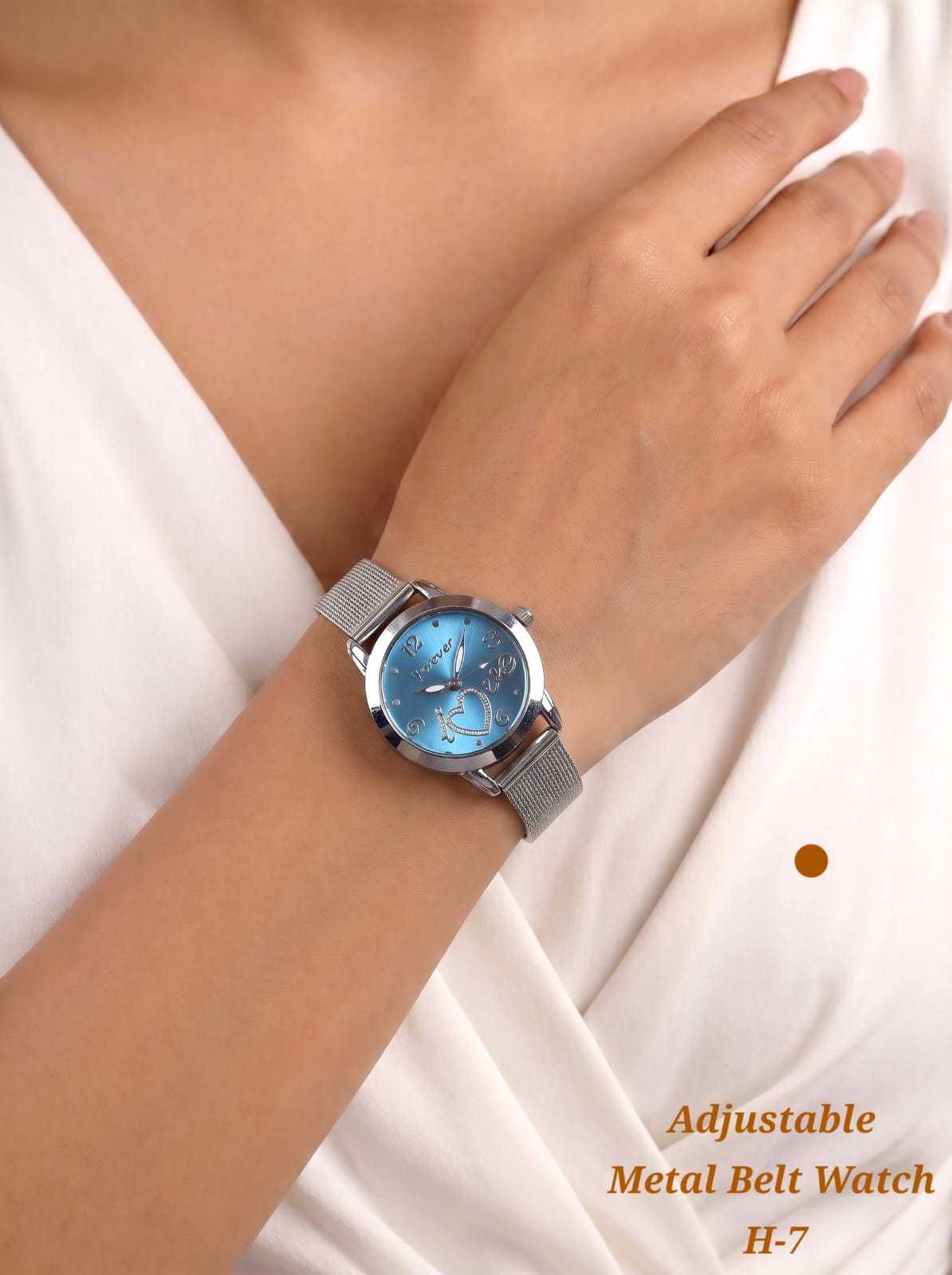 Mesh Strap Ladies Watch with Coloured Dial