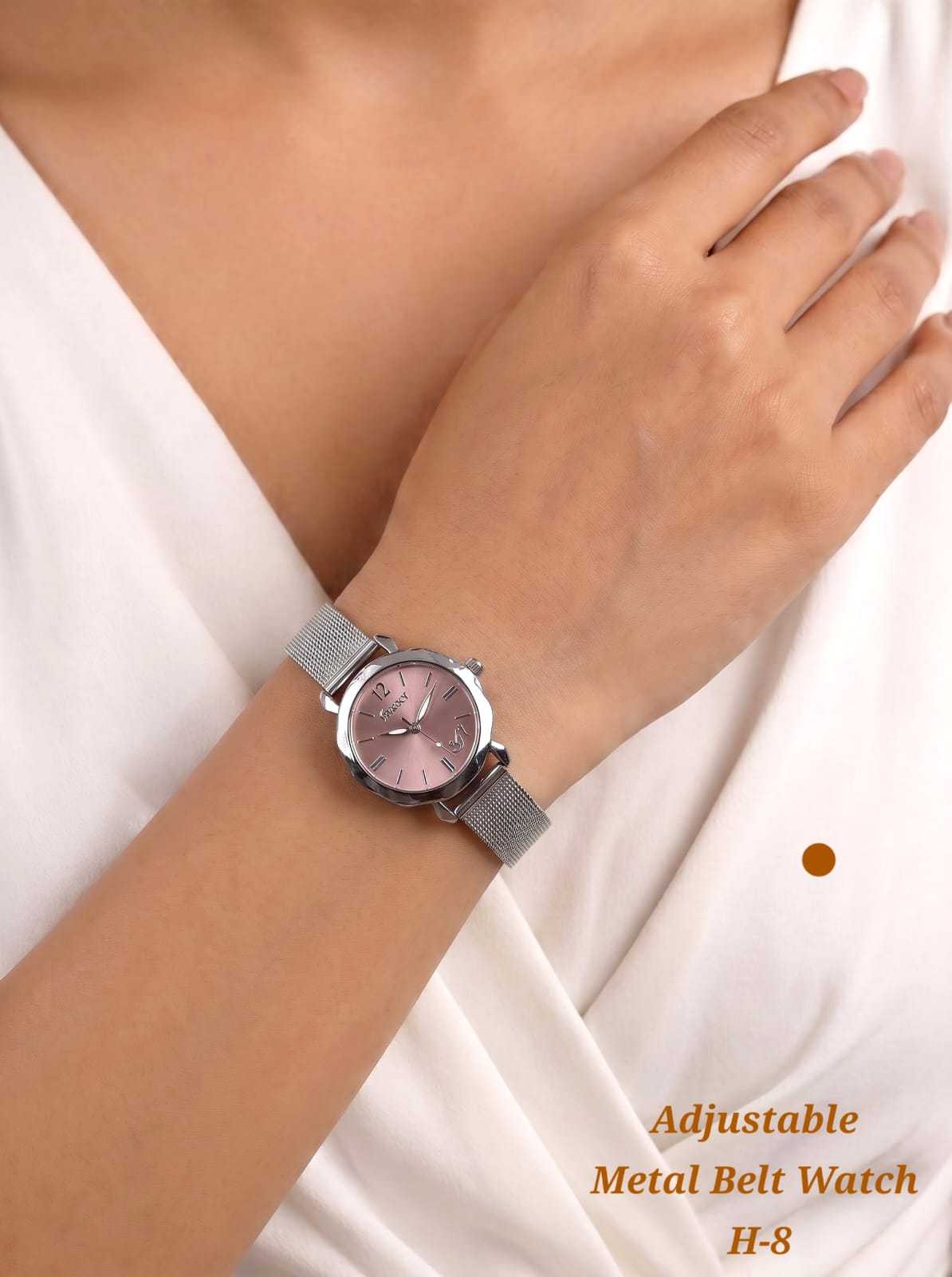 Mesh Strap Ladies Watch with Coloured Dial