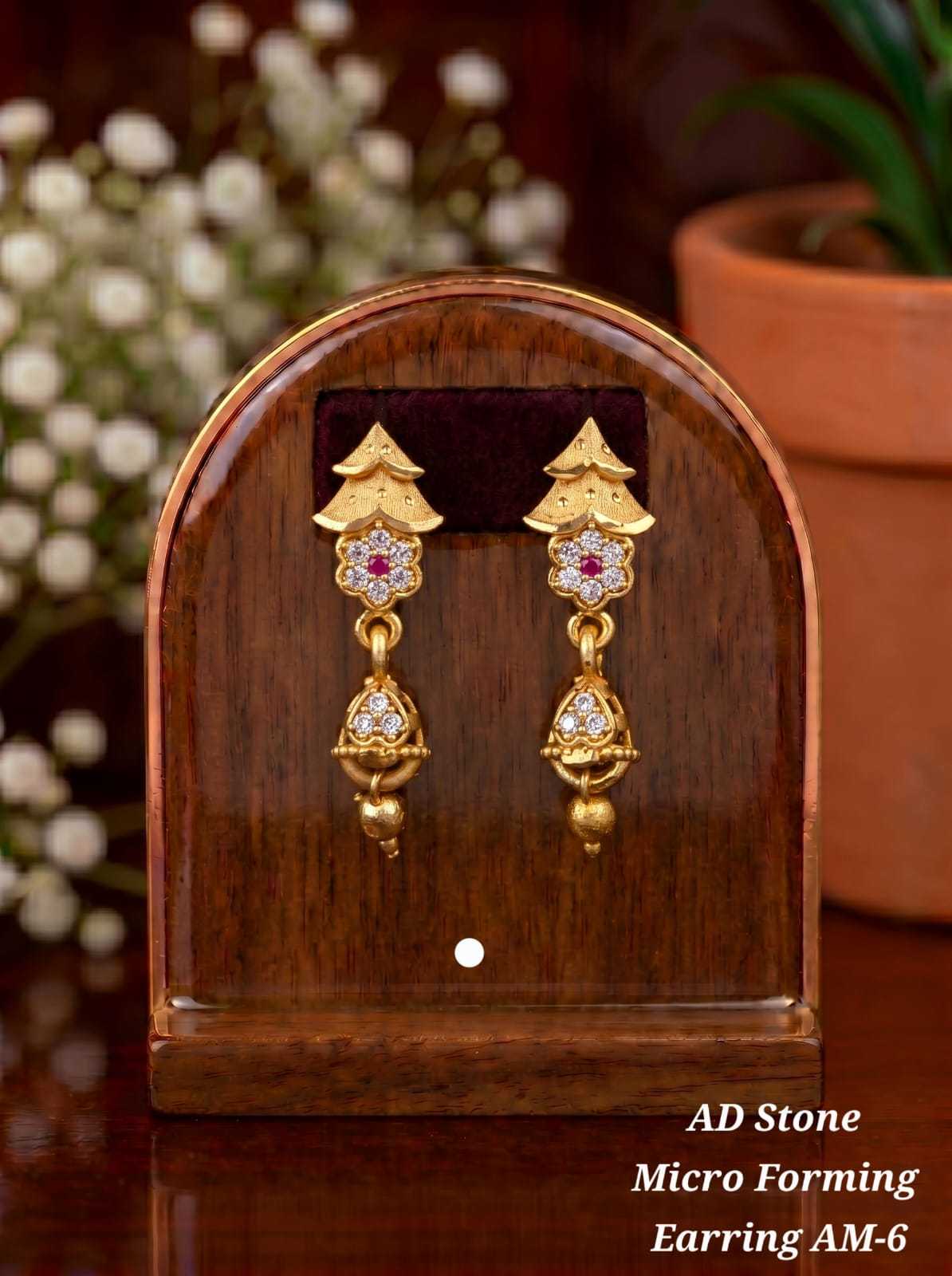 Micro Forming AD Stone Drop Earrings
