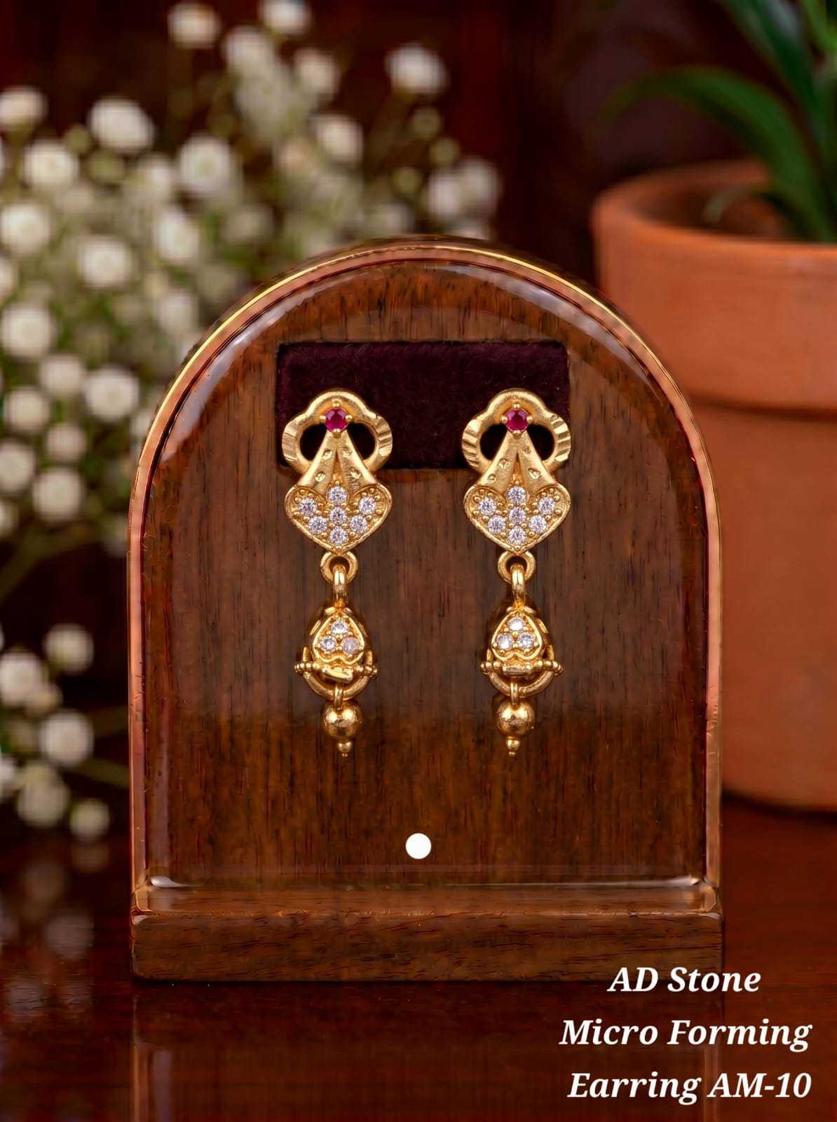 Micro Forming AD Stone Drop Earrings