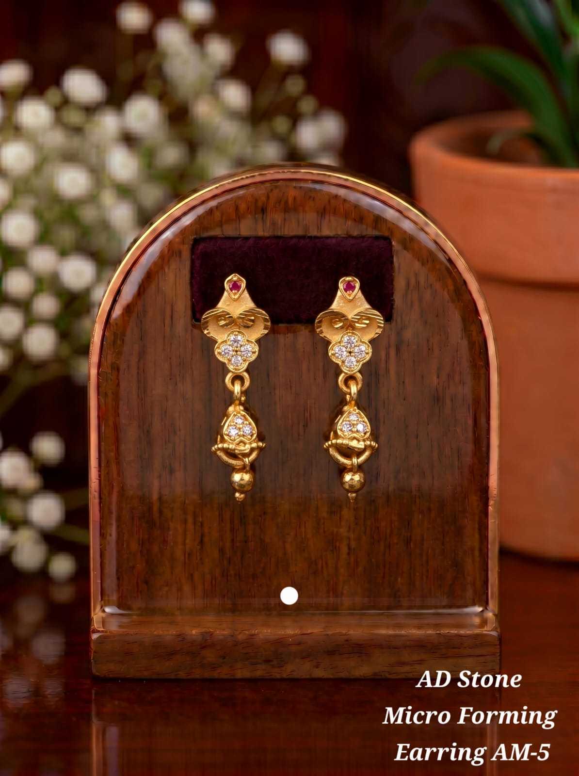 Micro Forming AD Stone Drop Earrings