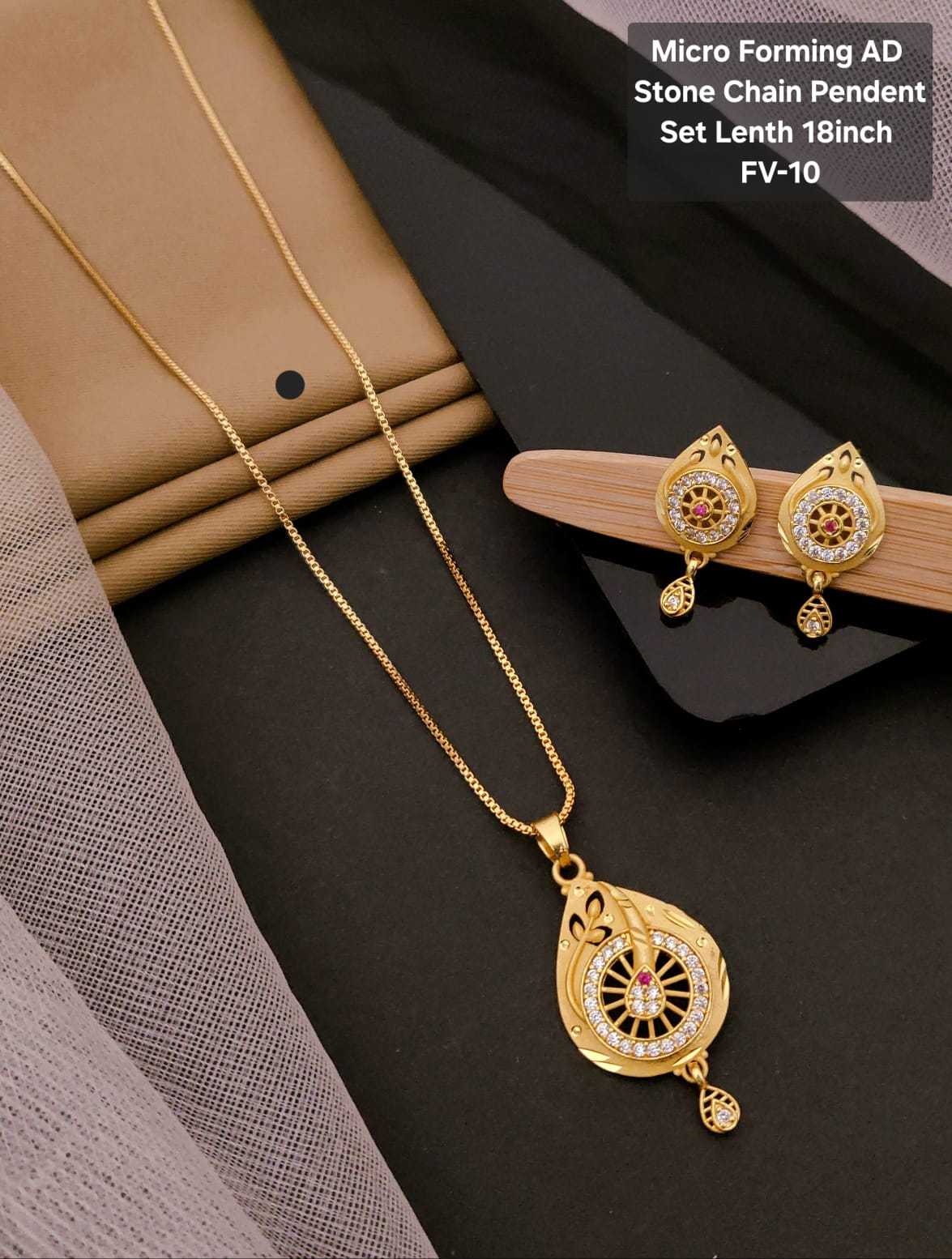 Micro Forming AD Stone Pendant Set
