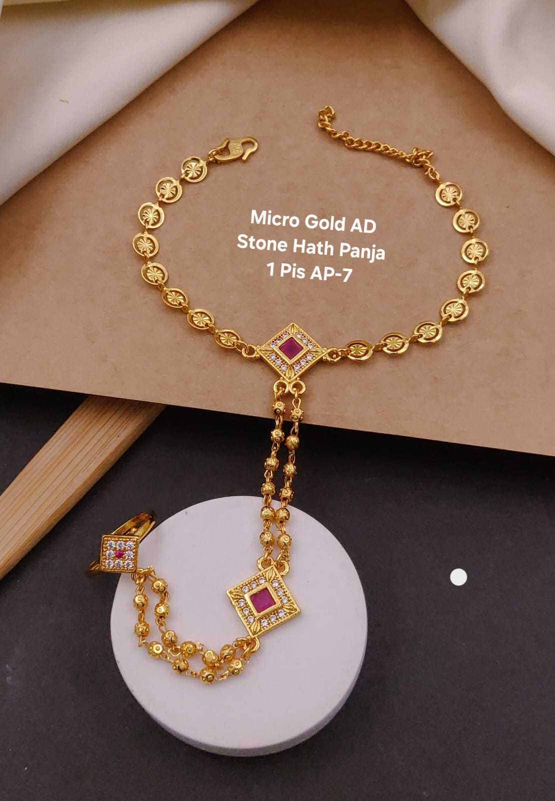 Micro Gold AD Stone Hath Panja